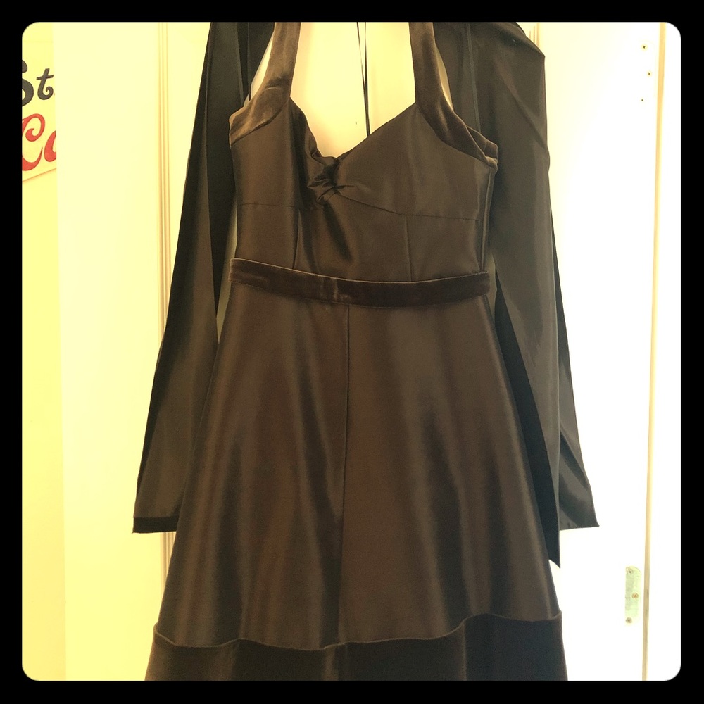 Taffeta/Velvet Halter with Matching Shawl